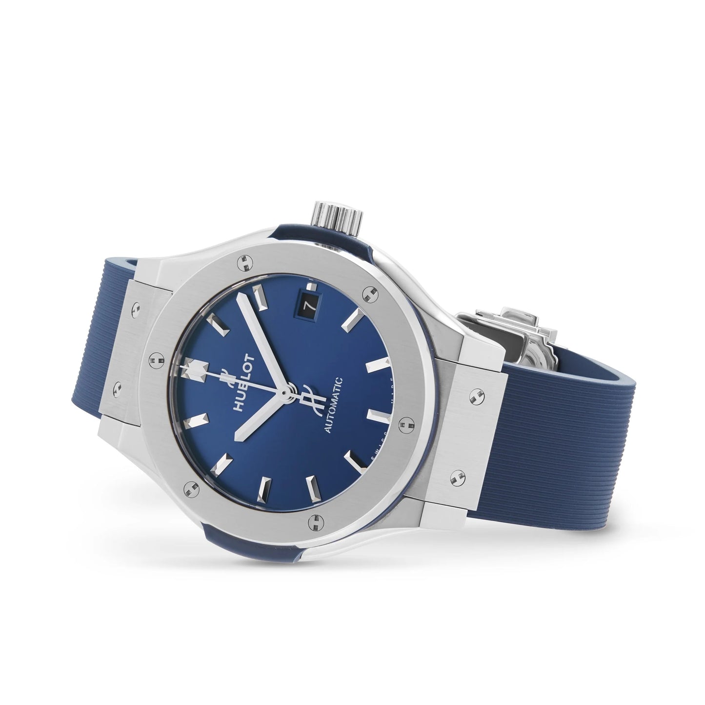 Men’s Luxury Hublot-Inspired Replica Watch with Box – Stainless Steel Case & Rubber Strap