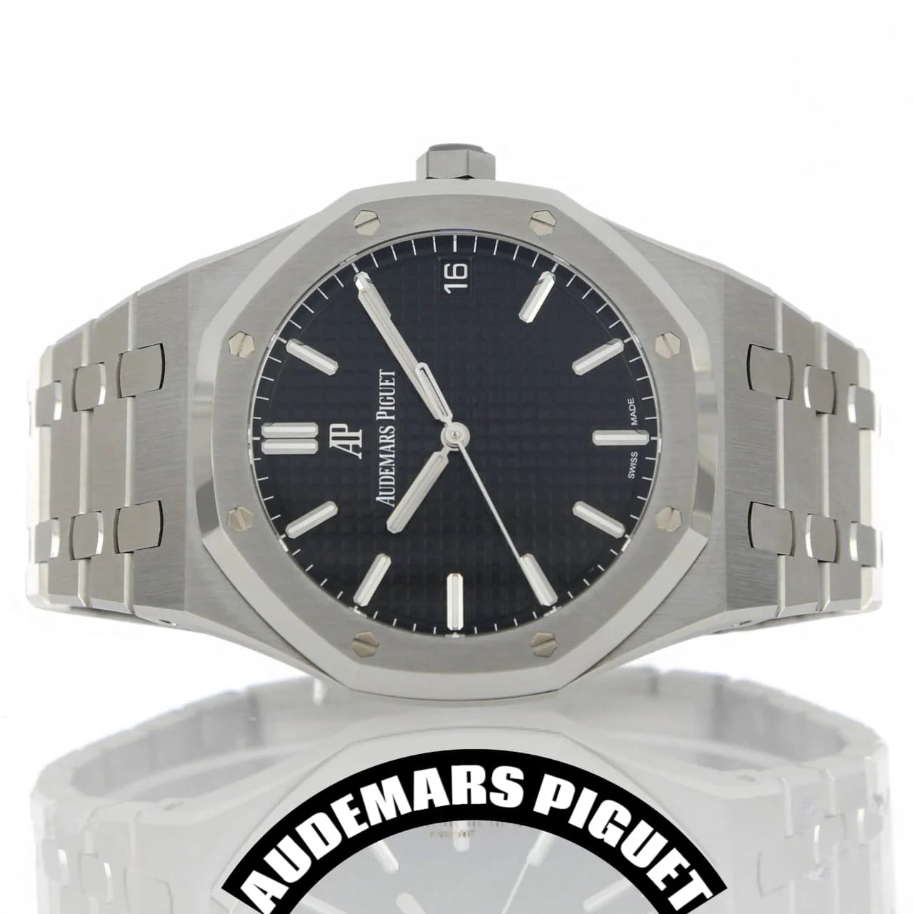 Audemars Inspired Royal Oak Replica – Elegant Black Dial Timepiece