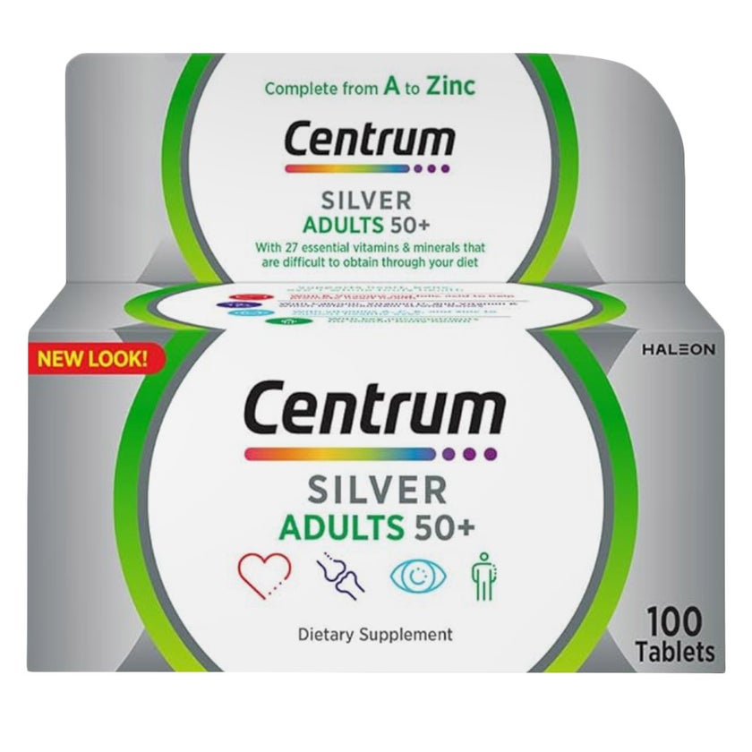 Centrum Silver 50+ Adult Multivitamin Tablets, Pack of 100's