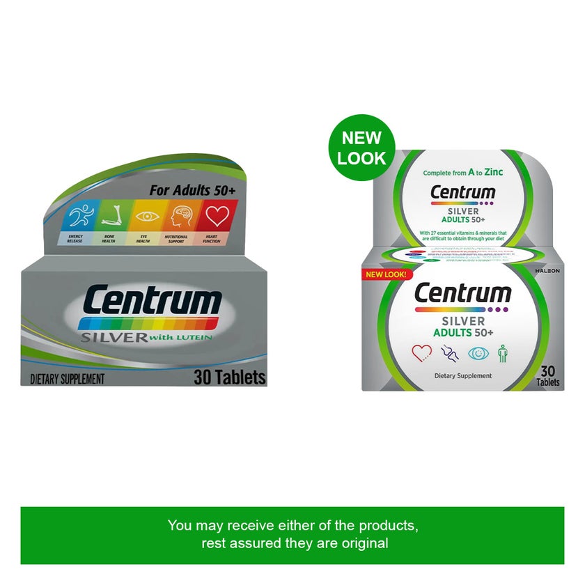 Centrum Silver 50+ Adult Multivitamin Tablets, Pack of 30's