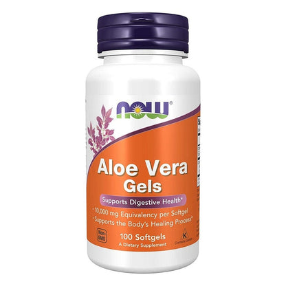 Now Aloe Vera Softgels For Digestive Health Support, Pack of 100's