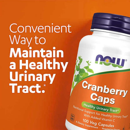 Now Cranberry Capsules With Vitamin C For Healthy Urinary Health, Pack of 100's