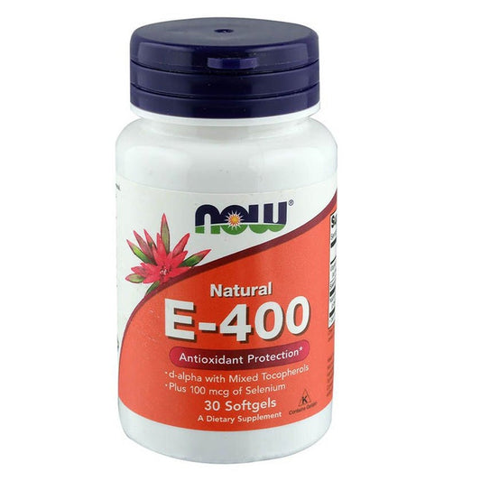 Now E-400 Vitamin E 400IU Antioxidant Softgel For Immune & Heart Support, Pack of 30's
