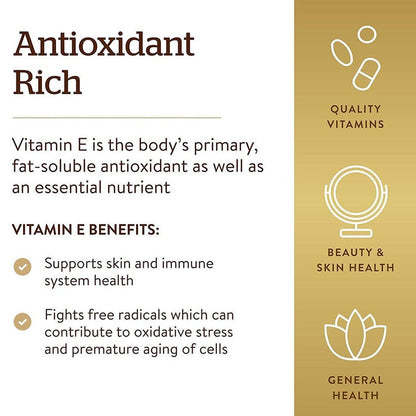 Now E-400 Vitamin E 400IU Antioxidant Softgel For Immune & Heart Support, Pack of 30's