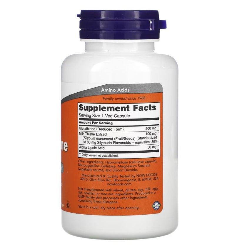 Now Glutathione 500mg Detox Support Veg Capsules, Pack of 60's