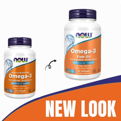 Now Omega 3 1000mg Fish Oil Supplement Softgels, Pack of 90's