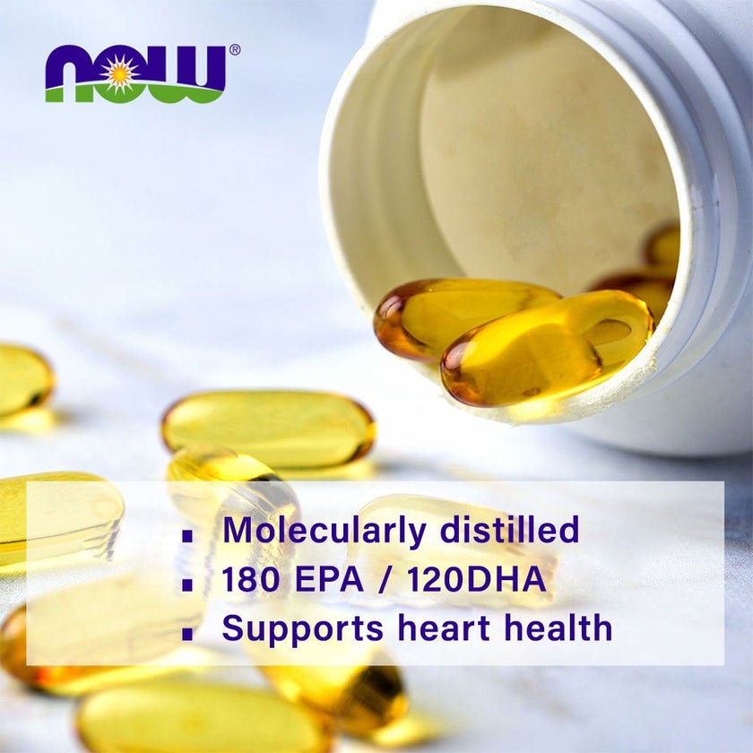 Now Omega 3 1000mg Fish Oil Supplement Softgels, Pack of 90's