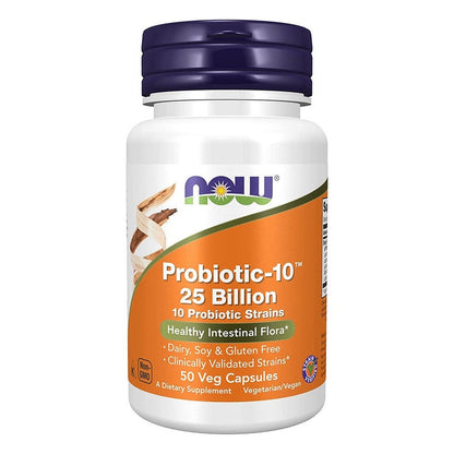 Now Probiotic-10 25 Billion CFU Capsules, Pack of 50's