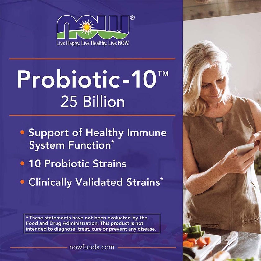 Now Probiotic-10 25 Billion CFU Capsules, Pack of 50's