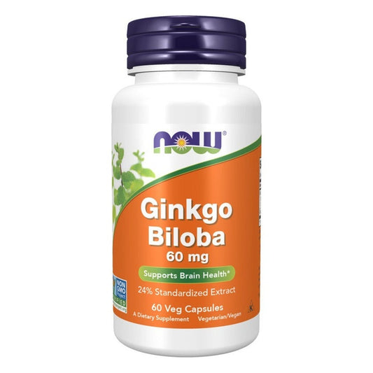 Now Ginkgo Biloba 60mg Veg Capsules, Pack of 60's
