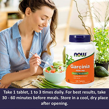 Now Garcinia 1000mg Vegetarian Tablets For Healthy Metabolism, Pack of 120's