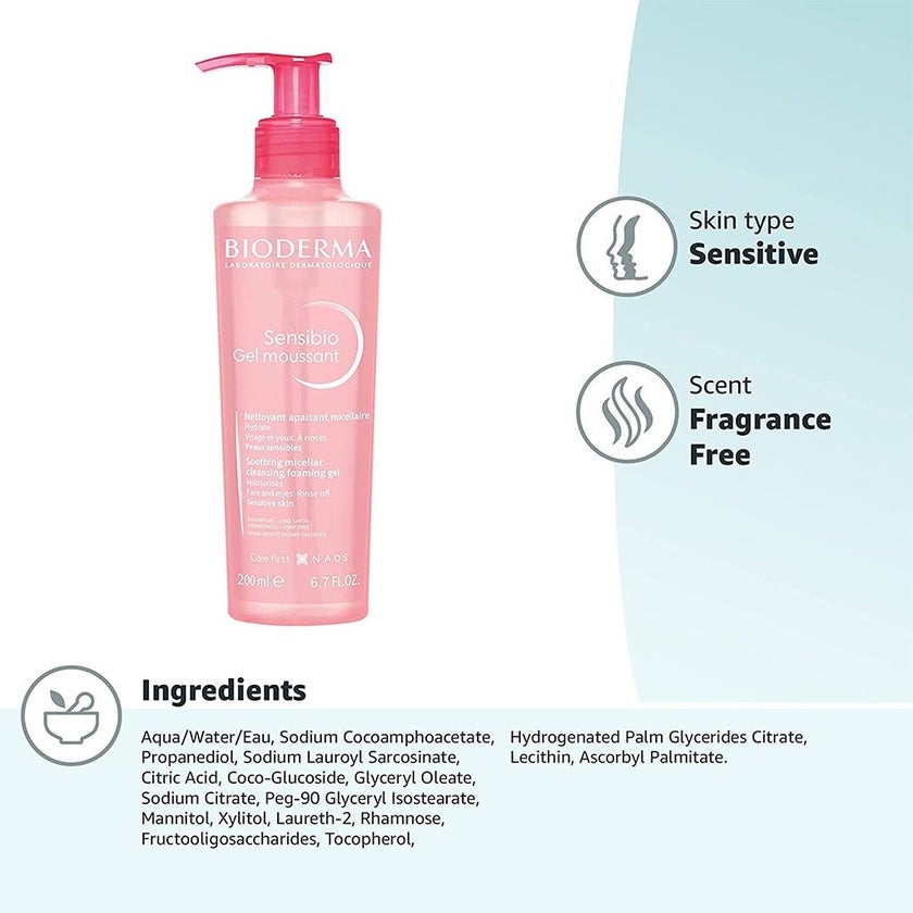Bioderma Sensibio Soothing Micellar Cleansing Foaming Gel For Sensitive Skin