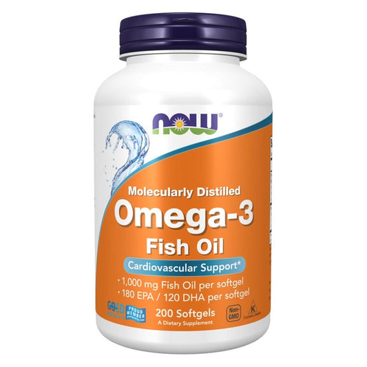 Now Omega 3 1000mg Fish Oil Softgels, Pack of 200's