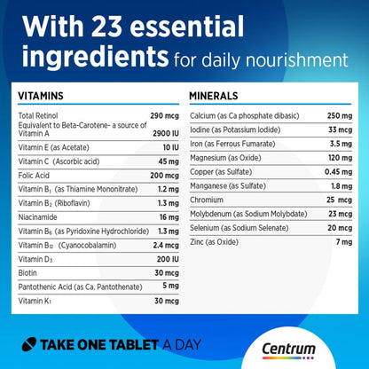 Centrum Men's Multivitamin Supplement Tablets, Pack of 30's